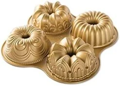 Nordic Ware 91377 Nordicware 9 Cup Bundt Quartet Pan, Gold -Nordic Ware 310mEPy0vS. AC