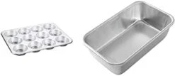 Nordic Ware Tural Aluminum Commercial Muffin Pan, 12 Cup & -45900-Loaf, 1-1/2 Pound, Natural Aluminum Commercial Loaf Pan, Silver 19 Nordic Ware Tural Aluminum Commercial Muffin Pan, 12 Cup & -45900-Loaf, 1-1/2 Pound, Natural Aluminum Commercial Loaf Pan, Silver -Nordic Ware 314IsruhIdL. AC