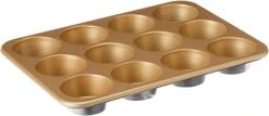 Nordic Ware Turals Aluminum NonStick Muffin Pan, Twelve 2.75 Inch Cups