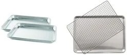 Nordic Ware 3 Piece Baker's Delight Set, 1 Pack, Aluminum And 43343 Oven Safe Nonstick Baking & Cooling Grid (1/2 Sheet), One Size, Steel 12 Nordic Ware 3 Piece Baker's Delight Set, 1 Pack, Aluminum And 43343 Oven Safe Nonstick Baking & Cooling Grid (1/2 Sheet), One Size, Steel -Nordic Ware 31FsLU8kSqL. AC