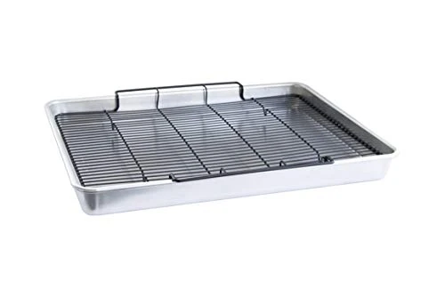 Nordic Ware Extra Large Oven Crisping Baking Tray, With Rack, Silver 1 Nordic Ware Extra Large Oven Crisping Baking Tray, With Rack, Silver