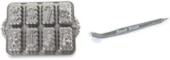 Nordic Ware Holiday Mini Loaves Pan & 93748 Holiday Teacakes Cast Cakelet Pan, 3 Cup Capacity, Silver -Nordic Ware 31Y2qx7MR3L. AC
