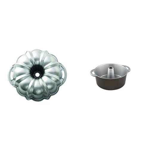 Nordic Ware Platinum Collection Anniversary Bundt Pan & Ware Angel Food Cake Pan, 18 Cup Capacity, Graphite 1 Nordic Ware Platinum Collection Anniversary Bundt Pan & Ware Angel Food Cake Pan, 18 Cup Capacity, Graphite