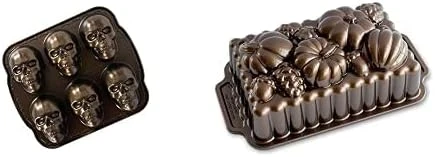 Nordic Ware Skull Cakelet Halloween Bakeware, Haunted Pan, Bronze & Harvest Bounty Loaf Pan 8 Nordic Ware Skull Cakelet Halloween Bakeware, Haunted Pan, Bronze & Harvest Bounty Loaf Pan - Image 8