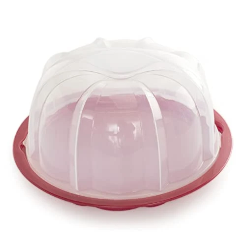 Nordic Ware Bundt Cake Keeper, Plastic, 13 In L X 12 In W X 7 In H, Red 2 Nordic Ware Bundt Cake Keeper, Plastic, 13 In L X 12 In W X 7 In H, Red - Image 2