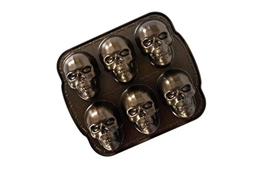 Nordic Ware Skull Cakelet Halloween Bakeware, Haunted Pan, Bronze 1 Nordic Ware Skull Cakelet Halloween Bakeware, Haunted Pan, Bronze
