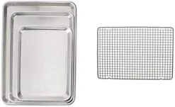 Nordic Ware 3 Piece Baker's Delight Set, 1 Pack, Aluminum And 43343 Oven Safe Nonstick Baking & Cooling Grid (1/2 Sheet), One Size, Steel 13 Nordic Ware 3 Piece Baker's Delight Set, 1 Pack, Aluminum And 43343 Oven Safe Nonstick Baking & Cooling Grid (1/2 Sheet), One Size, Steel -Nordic Ware 41M sUGcuVL. AC