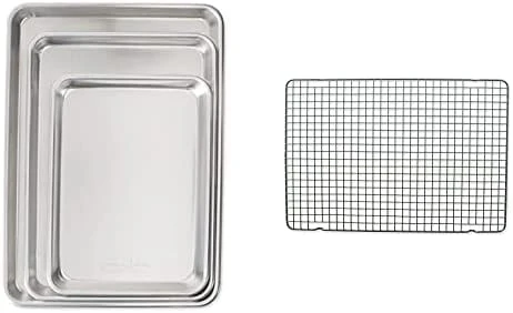 Nordic Ware 3 Piece Baker's Delight Set, 1 Pack, Aluminum And 43343 Oven Safe Nonstick Baking & Cooling Grid (1/2 Sheet), One Size, Steel 7 Nordic Ware 3 Piece Baker's Delight Set, 1 Pack, Aluminum And 43343 Oven Safe Nonstick Baking & Cooling Grid (1/2 Sheet), One Size, Steel - Image 7