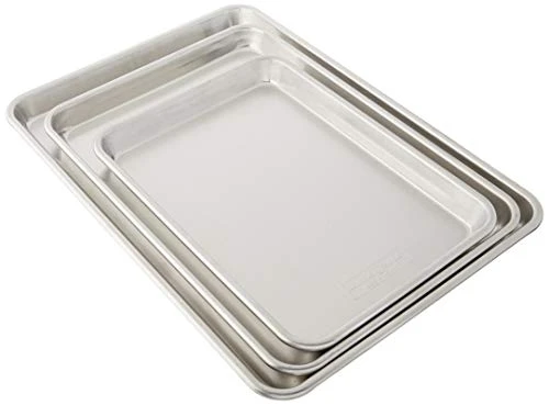 Nordic Ware 3 Piece Baker's Delight Set, Aluminum & Ware Natural Aluminum Commercial Large Classic Cookie Sheet 2 Nordic Ware 3 Piece Baker's Delight Set, Aluminum & Ware Natural Aluminum Commercial Large Classic Cookie Sheet - Image 2