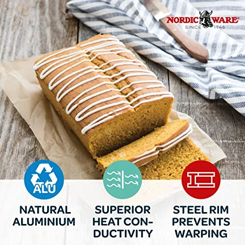 Nordic Ware Tural Aluminum Commercial Muffin Pan, 12 Cup & -45900-Loaf, 1-1/2 Pound, Natural Aluminum Commercial Loaf Pan, Silver 6 Nordic Ware Tural Aluminum Commercial Muffin Pan, 12 Cup & -45900-Loaf, 1-1/2 Pound, Natural Aluminum Commercial Loaf Pan, Silver - Image 6