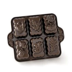 Nordic Ware Harvest Mini Loaf Pan, Bronze, 11.38 X 9 X 1.88 Inches, Brown