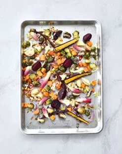 Nordic Ware Tural Aluminum Commercial Baker's Half Sheet, 2-Pack, Silver & Silpat Premium Non-Stick Silicone Baking Mat, Half Sheet, Cream