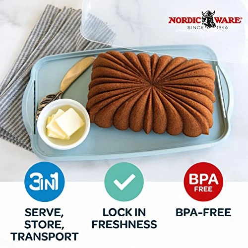 Nordic Ware Loaf Cake Keeper, Blue,12.8"L X 7.3"W X 4.6"H 3 Nordic Ware Loaf Cake Keeper, Blue,12.8"L X 7.3"W X 4.6"H - Image 3