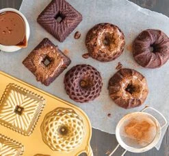 Nordic Ware Geo Bundtlette Pan, One Size, Gold -Nordic Ware 51Zk08p0GnL