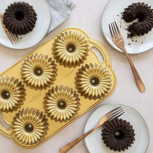 Nordic Ware Brilliance Bundtlette, 5 Cup, Gold 2 Nordic Ware Brilliance Bundtlette, 5 Cup, Gold - Image 2