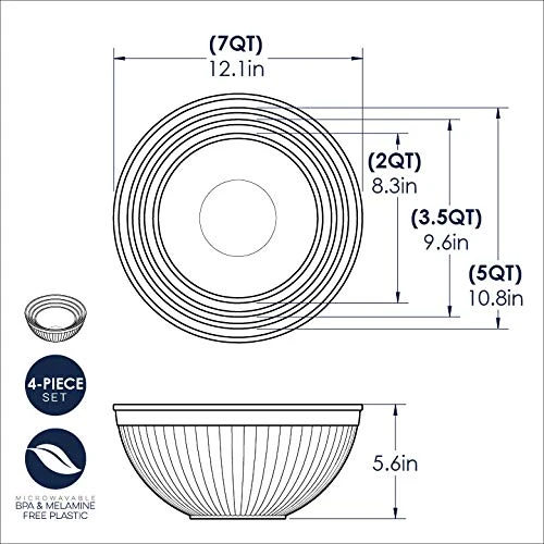 Nordic Ware Prep & Serve Mixing Bowl Set, 4-pc, Set Of 4, Coastal Colors, 5000ml 4 Nordic Ware Prep & Serve Mixing Bowl Set, 4-pc, Set Of 4, Coastal Colors, 5000ml - Image 4