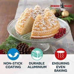 Nordic Ware Pine Forest Bundt Pan, Metallic